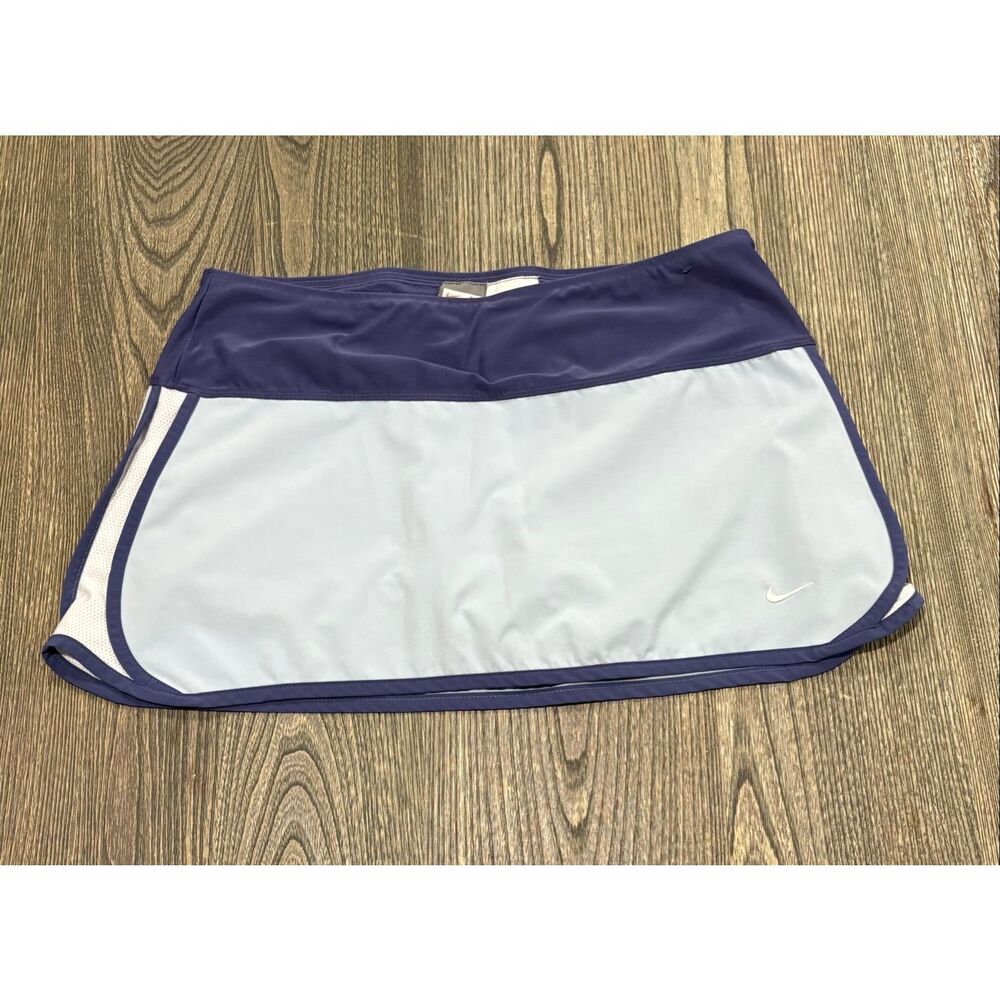 Nike Womens Dri-FIT Athletic Tennis Skort Mid Rise Pull-On Purple Gray Size M